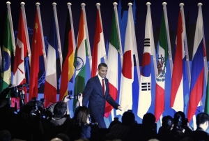 Americk&yacute; prezident na tiskov&eacute; konferenci.